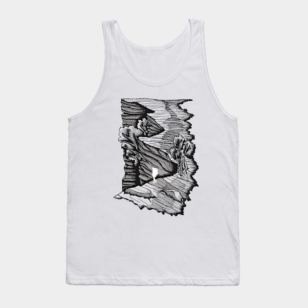 Lonely World Sketchbook Tank Top by Designsosor